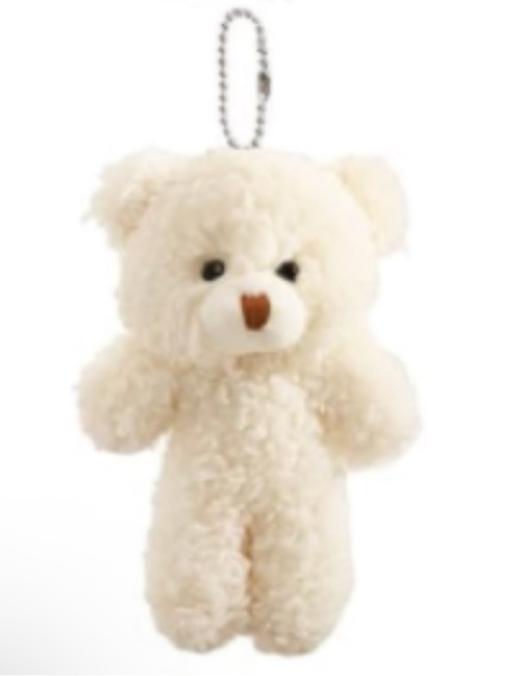 NEW Teddy Bear Bag Charm Plush Off White Cream Y2K Cute Kawaii